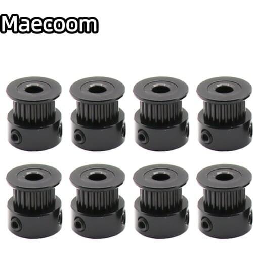 Maecoom Black GT2 Timing Pulley 20 Teeth Wheel Bore 5mm 8mm 3D Printer Parts Aluminium Gear Teeth For Width 6mm Timing Belt