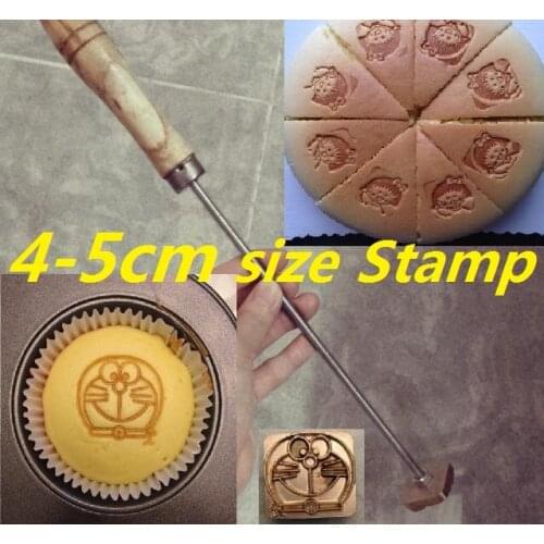 Cake Baking stamp Brand with Handle,Burning Mold Stamp on Cake Cookie Sweets,Iron Brass Mold Burning Handle,Custom Design 4/5