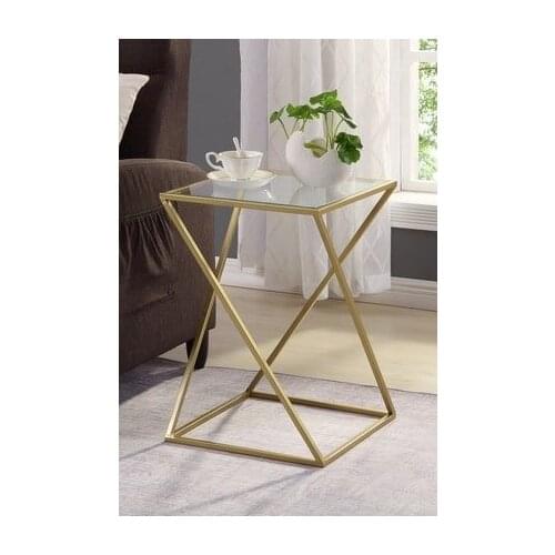 Modern lux Zero Metal Glazed Side Coffee table coffe table