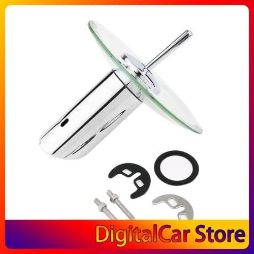 Glass Waterfall Bathroom Kitchen Sink Round Waterfall Faucet Brass Chrome Basin Faucet Single Lever Hot and Cold Mixer Tap