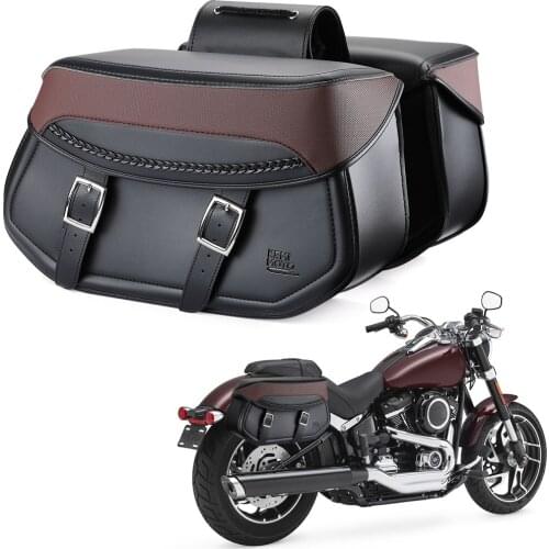 Motorcycle Saddlebag Side Bag Universal Waterproof PU Leather Saddle Bag Travel Pack For sportster For Honda 1pair 30L Tool Bag