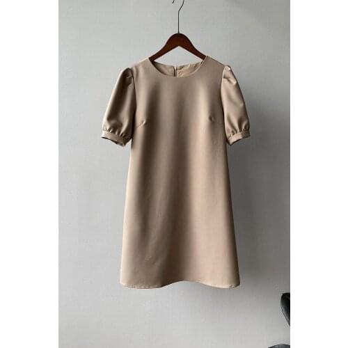 Loose Casual Short Sleeve Mini Dress Women 2021 Summer O-neck Black A-line skirt French retro Woman Dresses