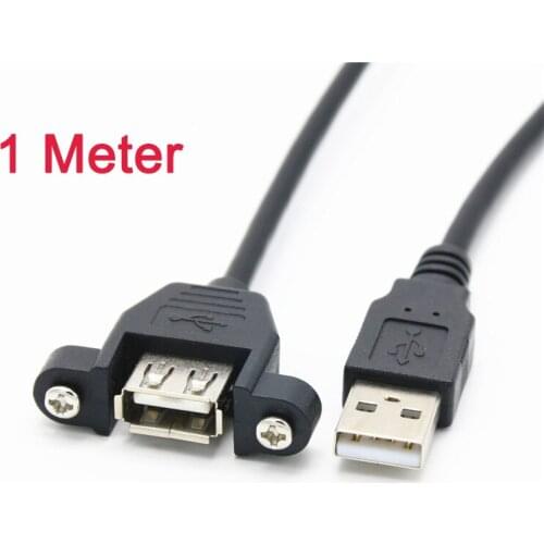 USB Panel Mount Screw Lock USB 2.0 A Male To A Female Extension Cable with M3 Screws 100CM