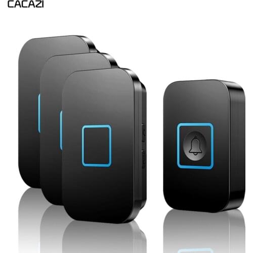 Smart Wireless Doorbell Waterproof 1 Button 3 Receiver US EU UK AU Plug 300M Remote Intelligent Home LED Light Door Bell Chime