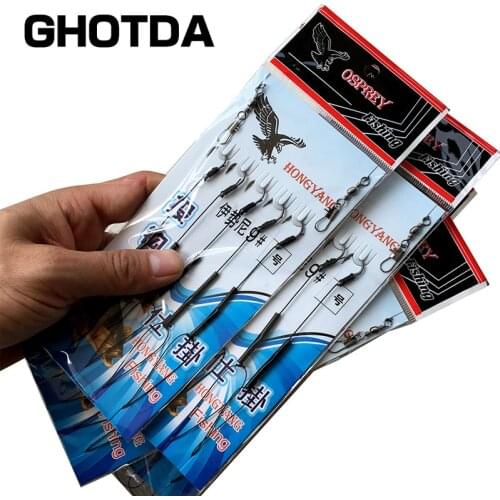 High Carbon Steel String Hook with 5 Small Rigs Swivel Fishing Tackle Lures