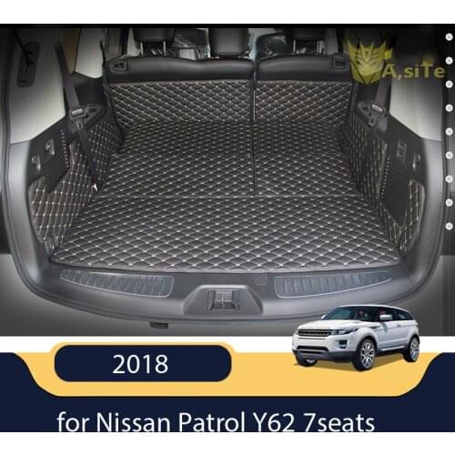 High quality Newly Special trunk mats for Nissan Patrol Y62 7seats 2018 durable cargo liner boot carpets for Patrol 2017-2011