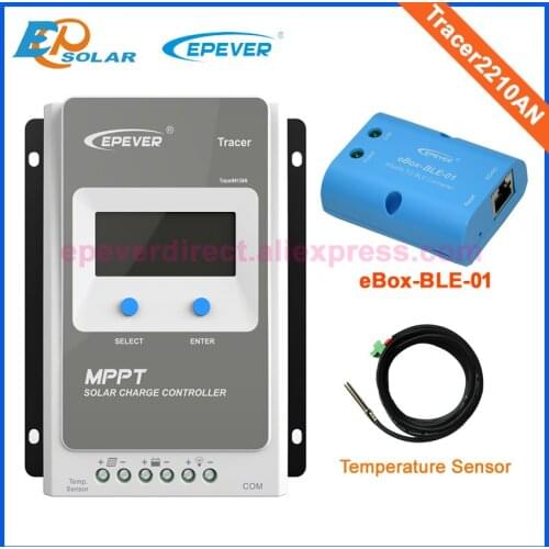 EPEVER Solar MPPT Charger 20A lcd display high efficiency controller with BLE function and temperature sensor MPPT Tracer2210AN