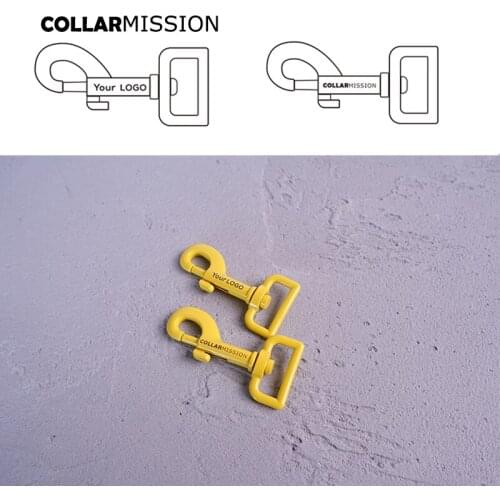 Yellow colored baking paint dog clip durable and strong swivel hook We provide laser engraving service customize LOGO CPK25Y