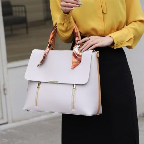 Women Business Work Bag 13.3 Inch Notebook Briefcase Large Capacity Top Handle Office Tote Bag Blue Black Beige Brief Case