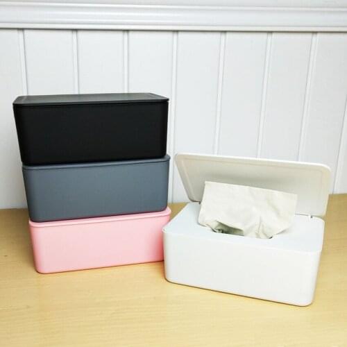 1PC Wet Tissue Box Dust-proof Tissue Case with Lid Storage Boxes Home Bedroom Desktop Sealed Tissue Paper Boxes Drawer Holder