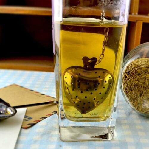 200pcs Heart Shaped Tea Infuser Spoon Strainer Kitchen Gadget Tool Stainless Steel Steeper Tea Making Filter Drinking Accessorie