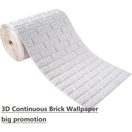 3D Continuous Brick Wall Stickers Self-adhesive Wallpaper Waterproof Sticker DIY Home Decor Sticker Foam Wallpaper Wall Decals