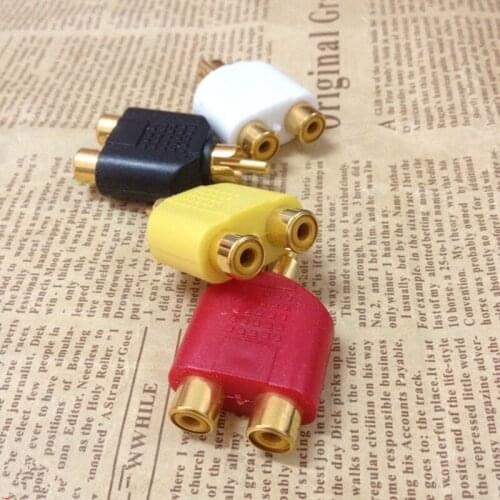 4Pcs RCA Y Splitter 1 Male to 2 Female dual Adapter Nickel-plated/Gold Plated AV Audio Video Plug Converter Kit Jack RCA Plug