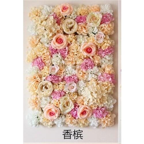 40x60cm Silk Rose Flower Champagne Artificial Flower for Wedding Decoration Flower Wall Romantic Wedding Xmas Backdrop Decor