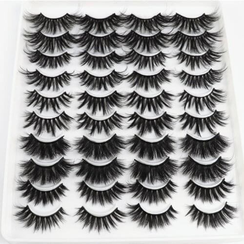 5/20 Pairs Faux Mink Eyelashes 3D Natural False Eyelashes Multi-style Eyelash Set Dramatic Makeup Lashes Eyelash Extension Tool