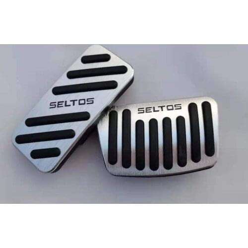 Car Interior Styling Accessories For Kia Seltos 2020 2021 Aluminum AT Accelerator Pedal Gas Brake Pad Non-slip Mat