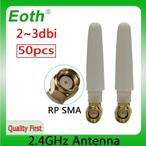 2.4GHz Antenna wifi PBX 50pcs RP-SMA Connector 2~3dbi 2.4 ghz antena wi fi antenne directional 2.4G antennas wireless router