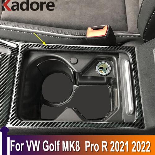 Car Accessories Interior For Volkswagen Golf MK8 Pro R 2021 2022 Stainless Steel Front Water Cup Holder Cover Car Styling