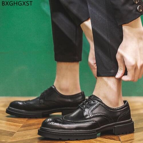 Brogue Men Wedding Shoes 2021 Dress Leather Shoes Men Classic Black Casual Business Shoes Men Chaussure Homme Zapatos De Hombre