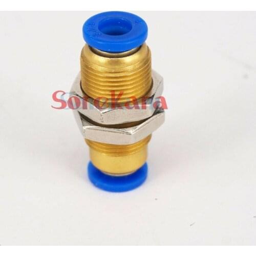 Fit Tube O/D 4/6/8/10/12mm Pneumatic Bulkhead Push In Connector Quick Release Air Fitting
