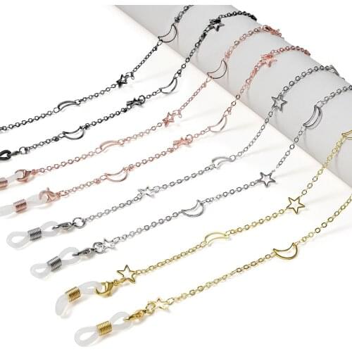 Fashion Mask Sunglasses Chains Women Unique Moon Star Glasses Chains Metal Eyeglasses Holder Strap Eyewear Retainer Accessories