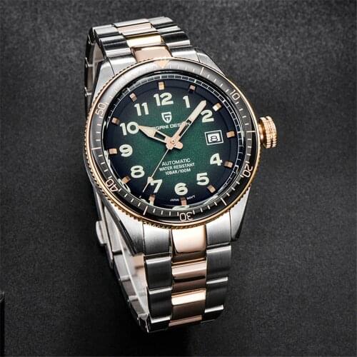 PAGANI DESIGN Mens Automatic Watch Stainless Steel NH35A Waterproof 100M Watch Mens Top Brand Mens Mechanical Wristwatch