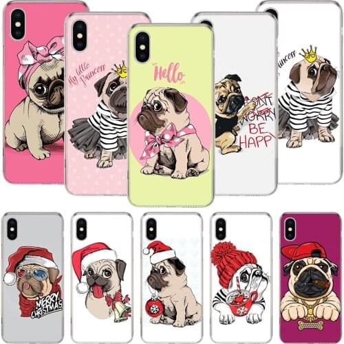 My Little Pugs Cute Dog Phone Case For iPhone 11 12 Pro XS XR X Max 7 8 6 6S Plus Mini + 5 SE Pattern Customized Coque Cover Cap