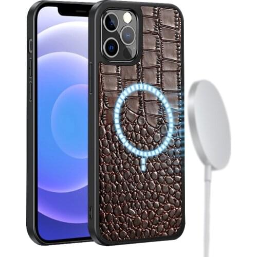 Genuine Cow Leather Phone Case For Apple iPhone 12 Pro Max 12 Mini 12Pro Max 360 Full protective Cover Magnetic Shell