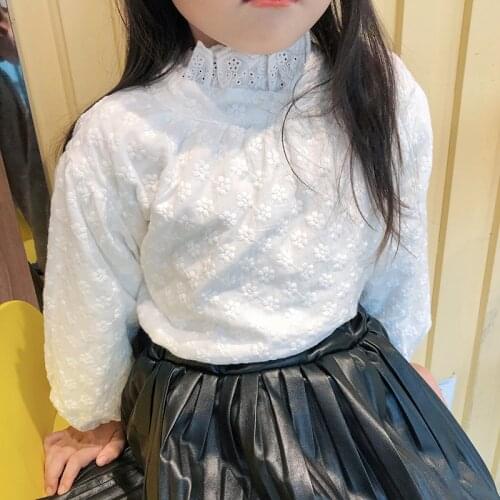 Kids Clothing Autumn Winter New Baby Blouse 2-7 Y Toddler Girls Shirts Korean Embroidery Velvet Shirts For Girls Child Clothes