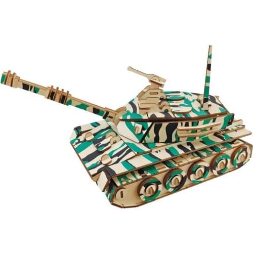 XC-G001H Wood Toys 3D Puzzle Jigsaw Main Battle Tank Assembly Model Kit For Kids Educational Toys Very Funny Family Games DIY