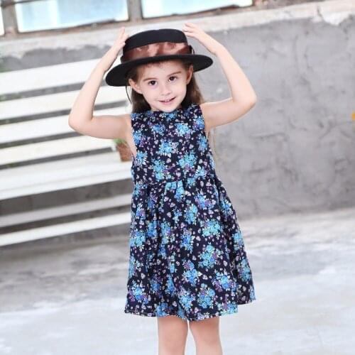 Baby girls floral dress summer 2020 kids dresses for girls clothes little girl print dresses children size 2 3 4 5 6 7 8 years