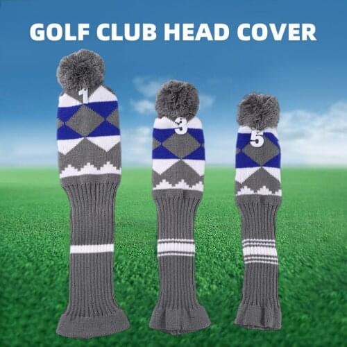 Golf Club Hat Cover Ball Head Protection Cover Diamond Knitted Golf Club Head Covers