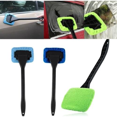 Auto Cleaning Wash Tool With Long Handle Car Window Cleaner Brush Kit Windshield Wiper Microfiber Wiper Cleaner Cleaning Brush