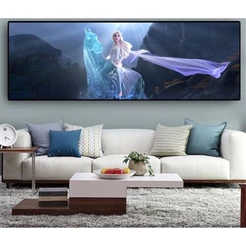 Disney Princess Aisha Aisha Canvas Painting Frozen Cartoon Figure Posters and Prints Wall Art Picture for Girls Room Home Decor