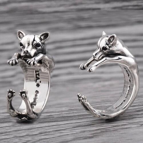 2018 Dog open rings 925 Sterling Silver for man and women Hip-hop fashion jewelry mygrillz