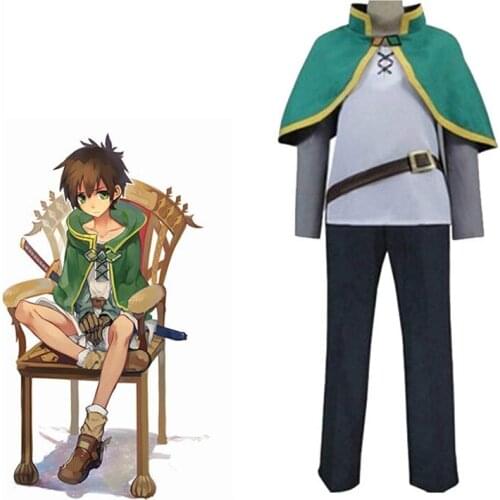 KonoSuba: God’s Blessing on this Wonderful World Satou Kazuma Cosplay Costume Cape Full Suit Halloween Carnival Meen Suit