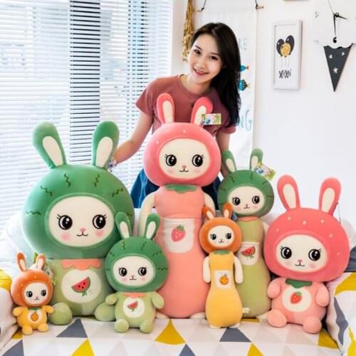 Hot Sale Fruit Rabbit Plush Toy Orange Stuffed Toys Soft Lovely Fruit Rabbit Doll Toys Gifts for Baby Girls Childrens Birthday