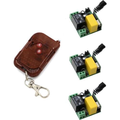 Best Price AC220V 1 CH 10A Wireless Remote Control Switch Relay Mini Receiver +Peach Transmitter for LED Lamp Light