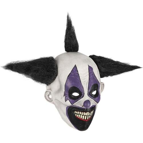 Clown Mask Halloween Horror Party Costume Props Spooky Smiling Clown Cosplay Headgear Terror Party Escape Dress Up