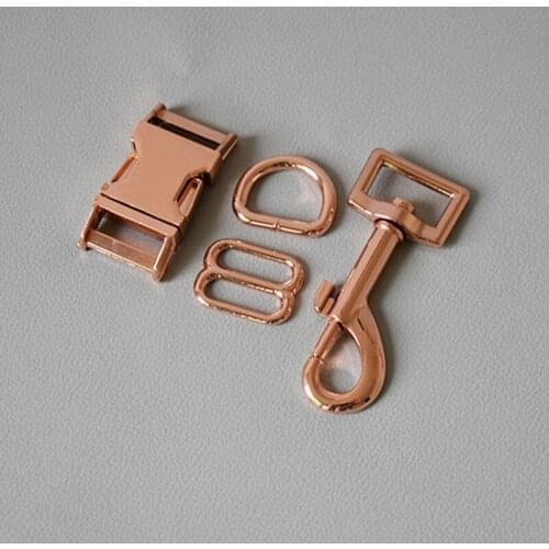 50 sets metal buckle 8 button D ring metal dog clasp 20mm webbing metal DIY pet collar strap bag belt accessory