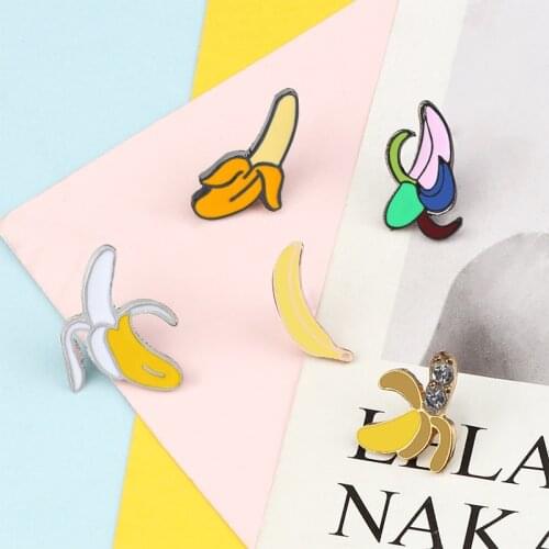 Cute Brooch Cartoon Yellow Banana Fruit Enamel Pins for Women Men Shirt Denim Bag Lapel Pin Badges Accessories Kids Jewelry Gift