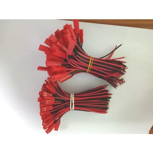 100 Set RC Model 10cm 22 AWG Wire 2-Pin JST Cable Connector Battery Plug
