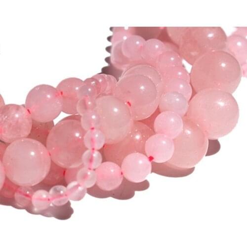Natural Round Pink Quartz Loose Bead 4/6/8/10mm for DIY Jewelry Making Bracelet Accessories