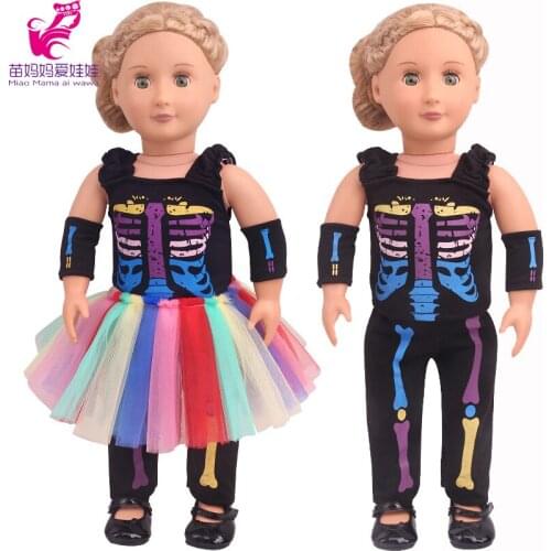 18 Inch Doll Clothes skirt set for 43cm Baby new born Doll Clothes Children bebe Doll dress