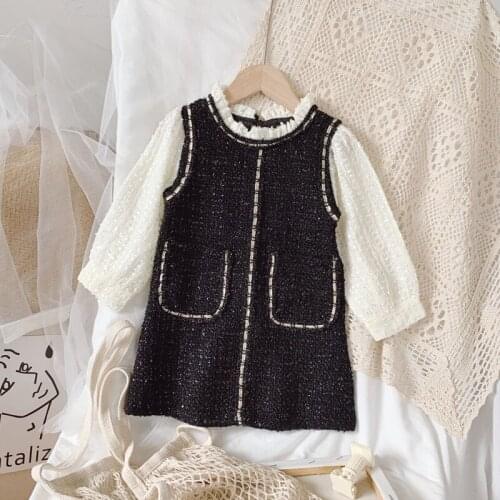 2020 Autumn Casual Solid Girls Dress Long Sleeve Kids Dresses For Girls High Quality Fashion Girl Clothes