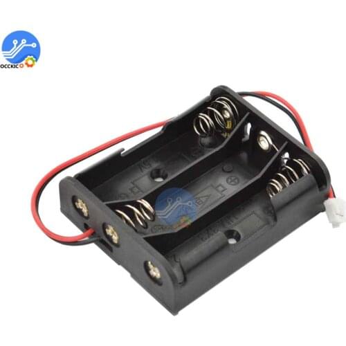 5PCS Plastic Battery Case Storage Box Holder 3 X AA 4.5V with Wire Leads for Soldering/Connecting Organize and Protect Battery