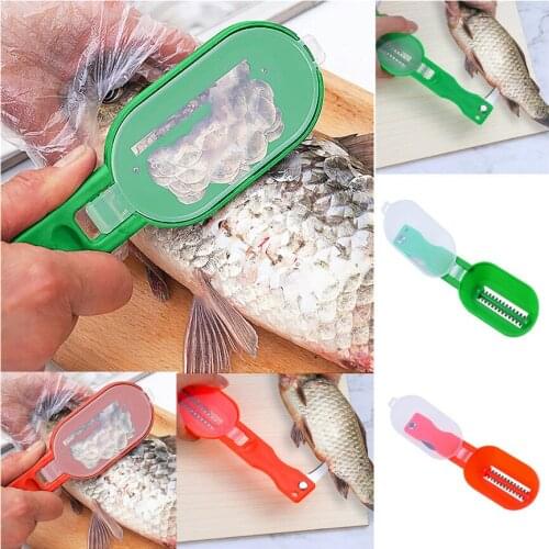 Practical Fish Scale Remover Plastic Descaler Cleaning Scraper Kitchen Fruit Vegetable Peeler Useful Scraper Accessories