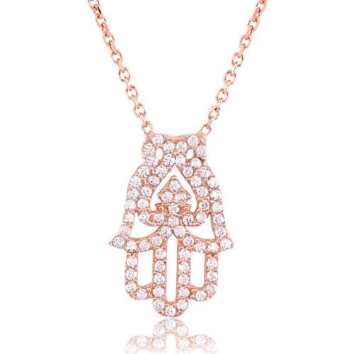 Silver, Fatmanın Hand Rose Silver Necklace, best present options for Your Loved Ones