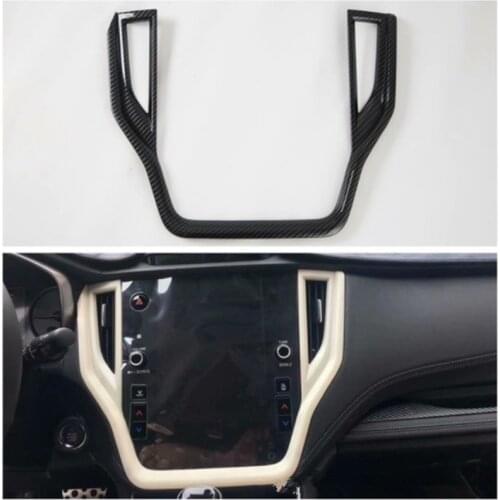 Carbon Fiber Style ABS Car GPS Navigation Air Outlet Panel Cover Trim Sticker Fit For Subaru Outback 2021