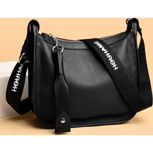 100% Genuine Leather Women Messenger Bags Fashion Women Handbags Designer Cowhide Shoulder Bags Luxury Female Crossbody Tote Bag